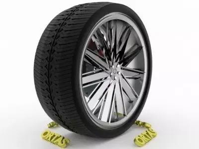 ORTAS CAR WHEEL RIM 117 GAME READY WHEEL RIM TIRE 3D model
