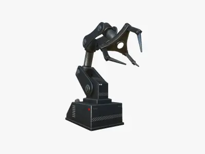 Robotic Hand A06 Black Metal - Machinery Industrial Design Low-poly 3D model