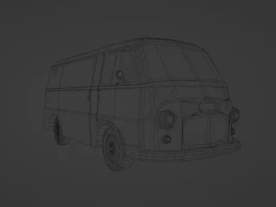 Fiat 1100 T Low-poly 3D model