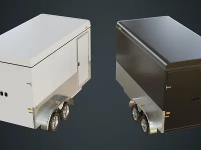 Cargo Trailer 1A Low-poly 3D model