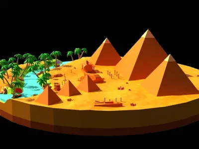 Pyramid  Low-poly 3D model