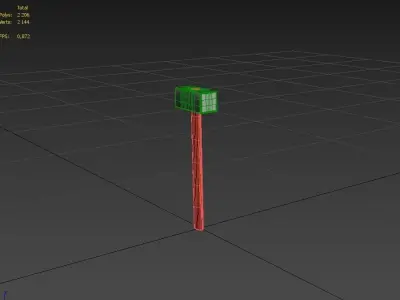 Sledgehammer Big hammer Low-poly 3D model