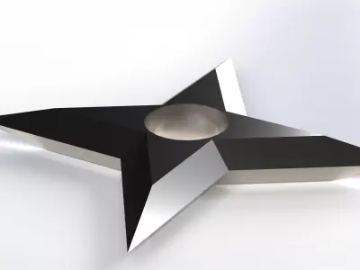 Low Poly Shuriken Ninja Throwing Star  Game Ready Low-poly 3D model