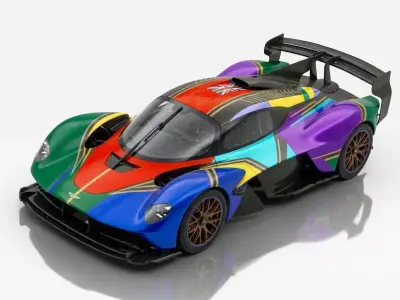 Aston Martin Valkyrie AMR Pro Multi Color Art Livery Low-poly 3D model