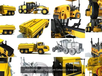 Road Construction Equipment Collection 3D Model Pack