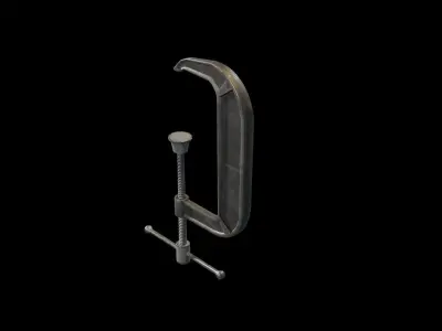 C-Clamp Metallic Clamp  Low-poly 3D model