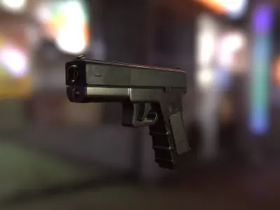 Gun g-17 Low-poly 3D model