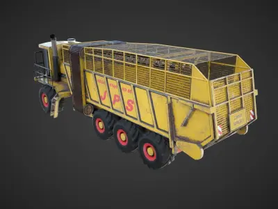 3D JPS Big loading wagon Low-poly 3D model