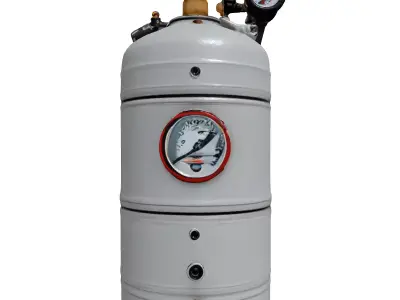 Futuristic Oxygen Tank with Gauge 3D model