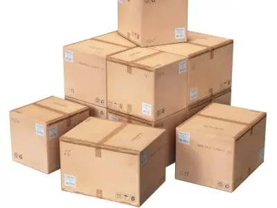 Low Poly Cardboard Boxes 3D model