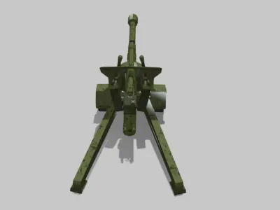 Artelery machine gun Low-poly 3D model