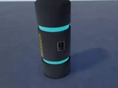 Sci-fi barrel Low-poly 3D model 8