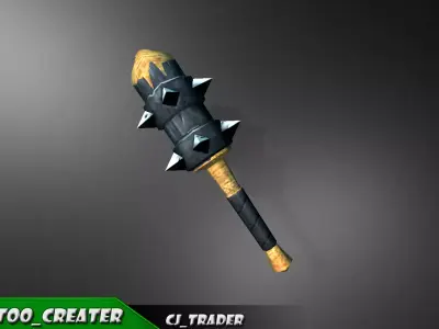 Bladed Mace Low poly Fantasy 3d model Low-poly 3D model