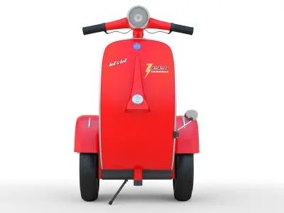   Modern Electric Retro  Vespa Segway  Red 3D model