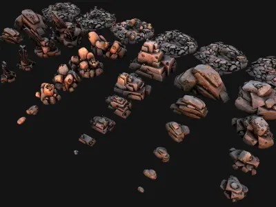 Ore Minerals Gold Iron Copper Coal Resource Pack for Mine Cave