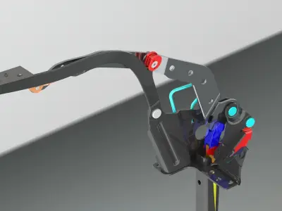 Mechanism peugeot 206 bonnet Free 3D model