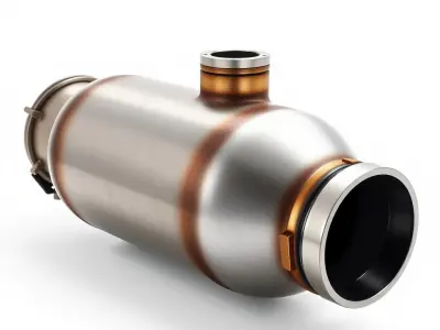 Advanced Catalytic Converter Cylindrical Model Pack Low-poly 3D model