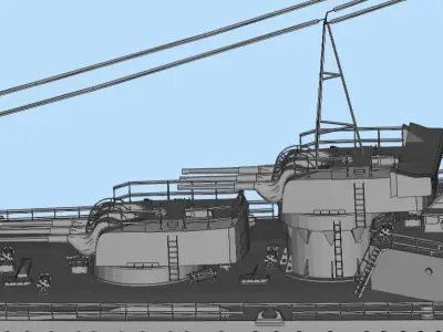 heavy cruiser Low-poly 3D model