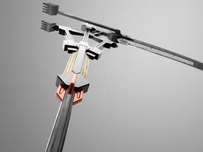 Combat Scythe Blade Low-poly 3D model