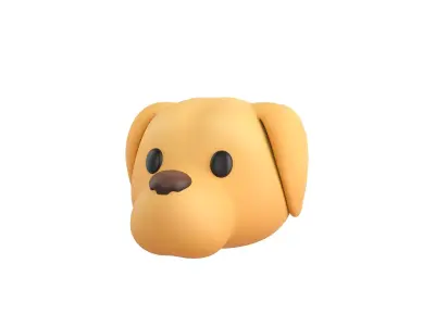 Prop175 Golden Retriever Dog Head 3D model