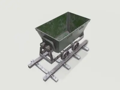 Mine Wagon 2 Low-poly 3D model