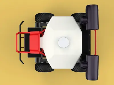 VEHICLE SPRAYER AUTONOMOUS UNMANNED ROBOT TRACTOR GROUND FIELD 3D model