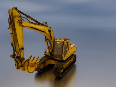Construction Excavator Vehicle Low-poly 3D model