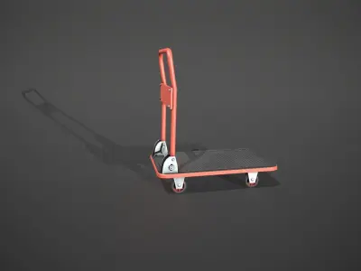 Folding Platform Truck - Trolley - Red Low-poly 3D model