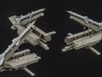 SA-2 Guideline Missile Low-poly 3D model