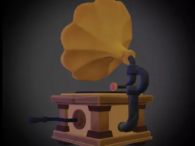 Gramophone  Low-poly 3D model