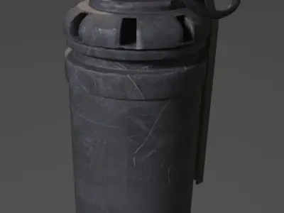 flashbang grenade canister Low-poly 3D model