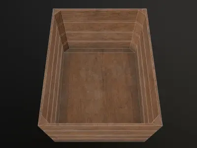 Wooden box Low-poly 3D model get