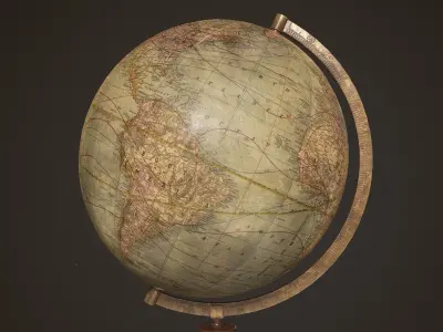 Antique Globe Low-poly 3D model