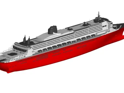 Queen Mary Luxury Cruise Ship 3D model