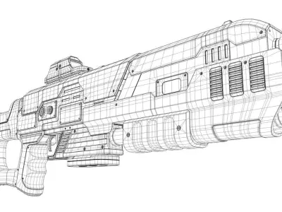 Sci-Fi Rifle Gun 3D model