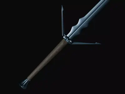 Witcher sword - low poly PBR model Low-poly 3D model