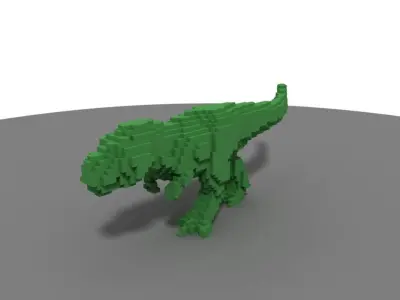 Voxel T-rex dinosaur 3D model