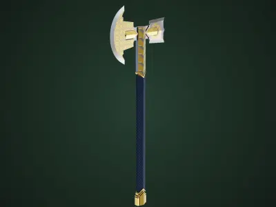Battle Hammer 05 All PBR Unity UE V-Ray Textures Included Low-poly 3D model