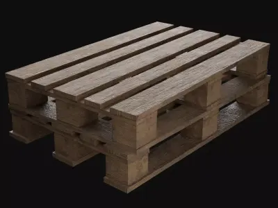 Low-Poly Wooden Shipping Pallets  Low-poly 3D model