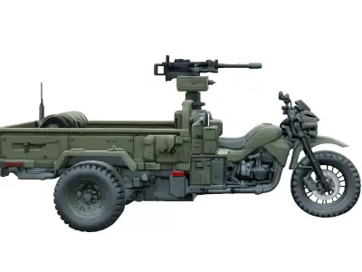 Military Tactical Trike Bike 3D model