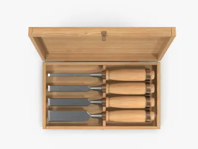 Straight chisels 3D model purchase