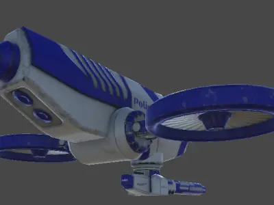 Futuristic Police Drone 03 - Unity Game Ready Asset Low-poly 3D model