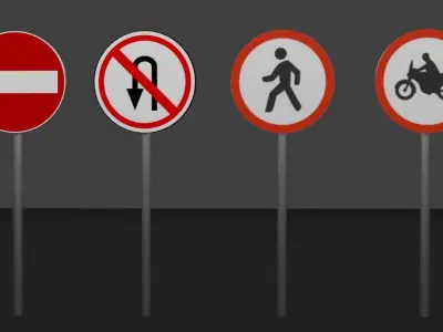 Traffic Sign Low-poly 3D model purchase