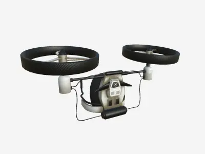 Jetpack Electric B03 White Black  - SciFi Character Design Low-poly 3D model