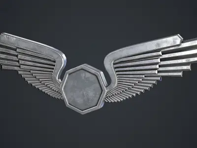 Octagon Badge Low-poly 3D model