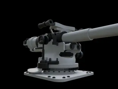 5-inch 50-caliber  US Naval Gun 3D model