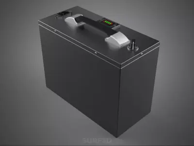 PORTABLE ELECTRIC LITHIUM ION LFP BATTERY PACK CASE CARRY HANDLE 3D model