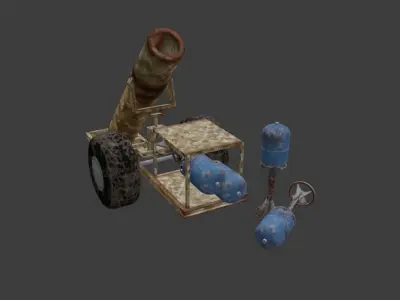 Hell Cannon - Version 2 Low-poly 3D model