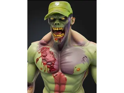 Military Zombie Soldier Warrior Low-poly 3D model