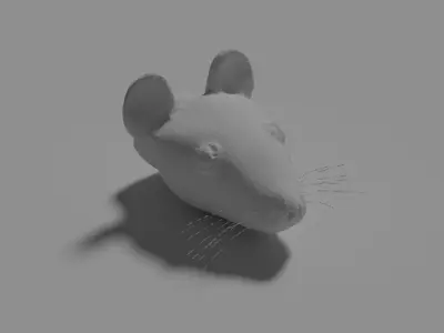 Free Low Poly Mouse Head 3D Model Free low-poly 3D model